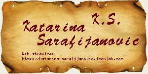 Katarina Sarafijanović vizit kartica
